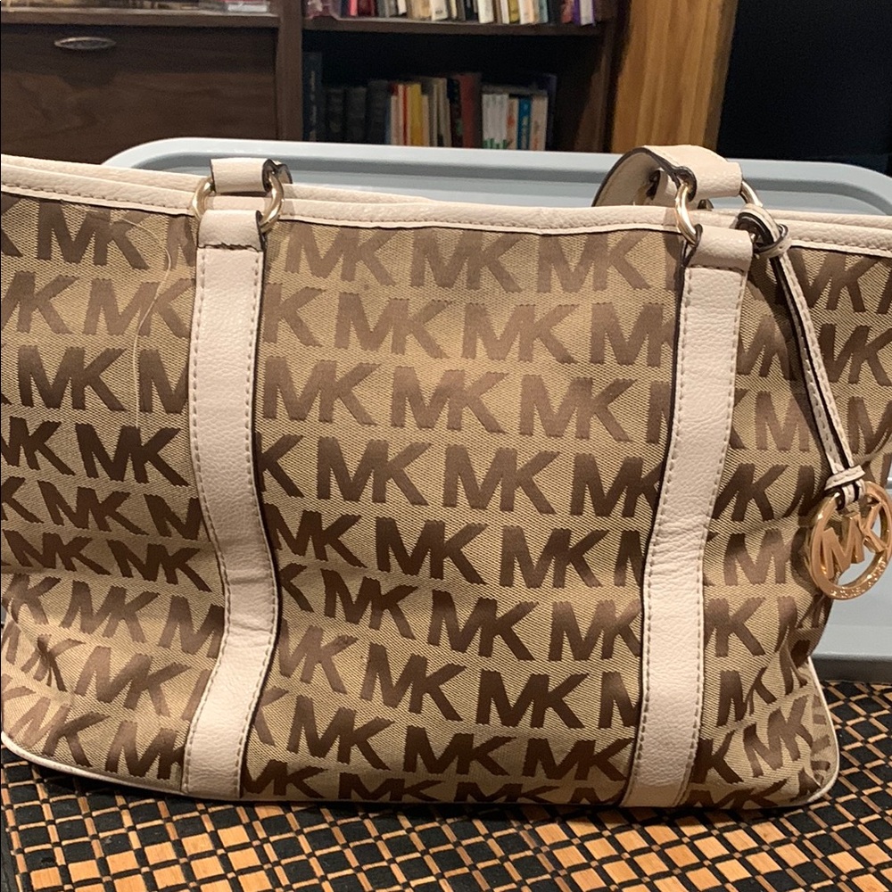 Michael Kors Brown and Cream Signature Tote